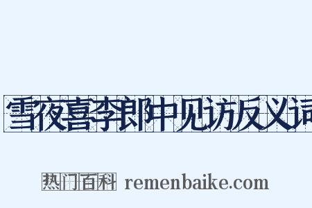 雪夜喜李郎中见访反义词是什么意思的图片